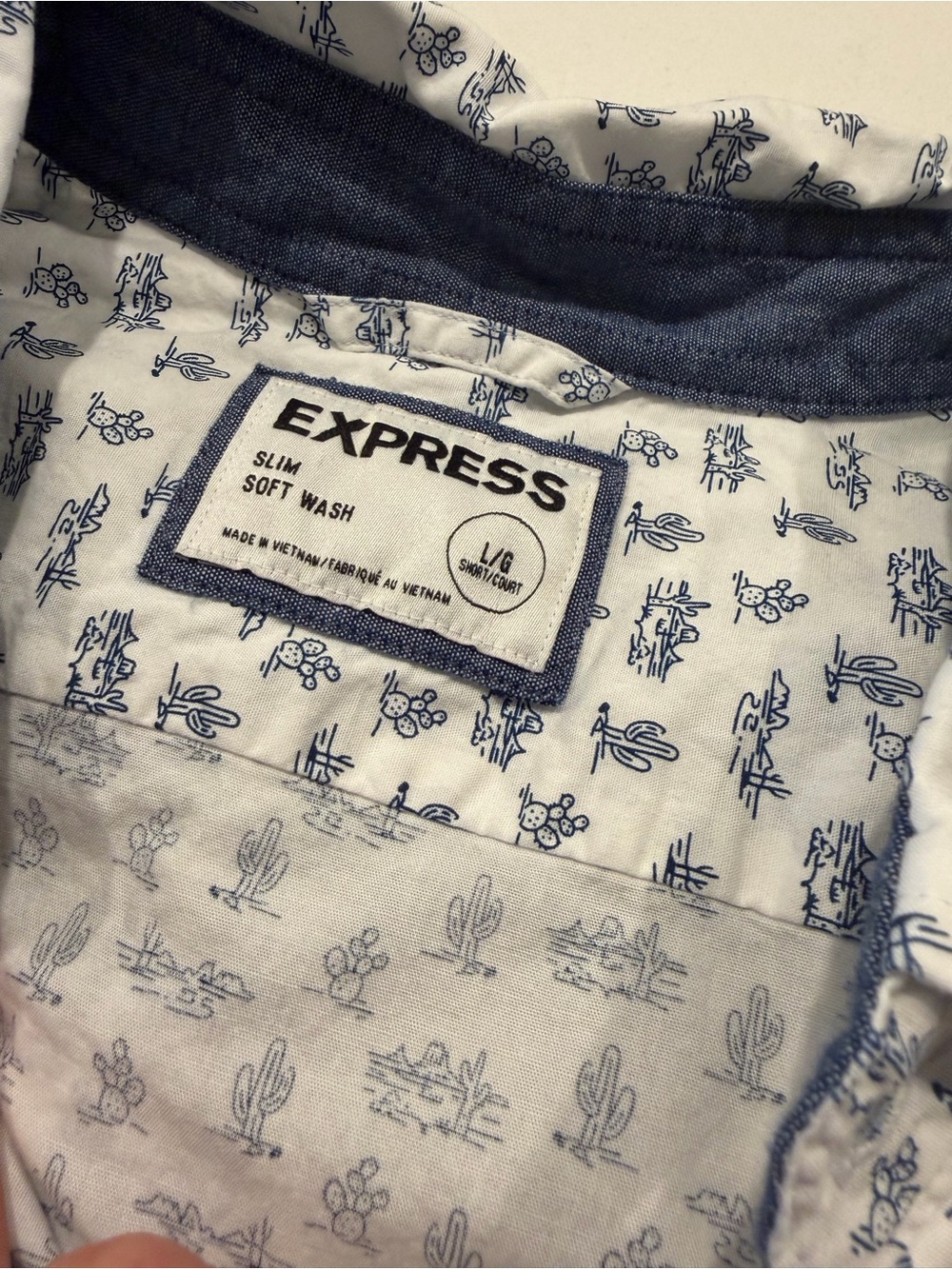 Express Men's Slim Mixed Floral & Anchor Button-Down Shirts - Navy, White, Red - Picture 5 of 7